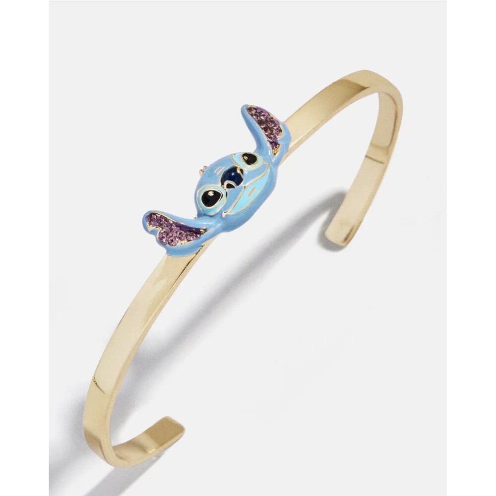 Brand New Baublebar Disney Lilo & Stitch Stitch Face Cuff Bracelet Gold Tone